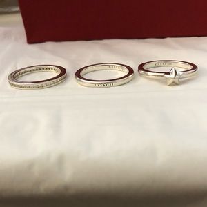 Coach sterling silver rings set